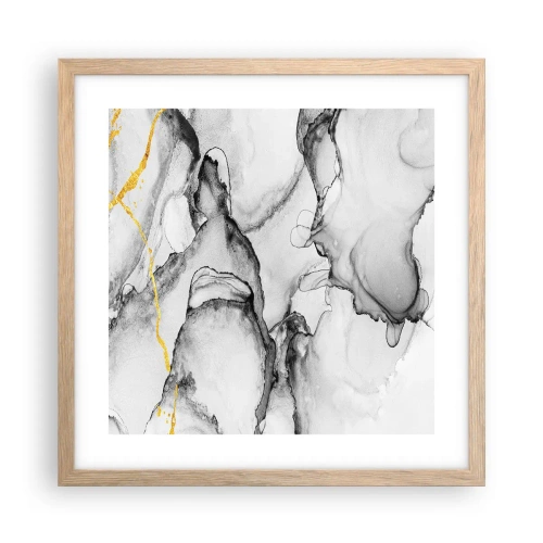 Affiche dans un chêne clair - Poster - Composition à motif or - 40x40 cm