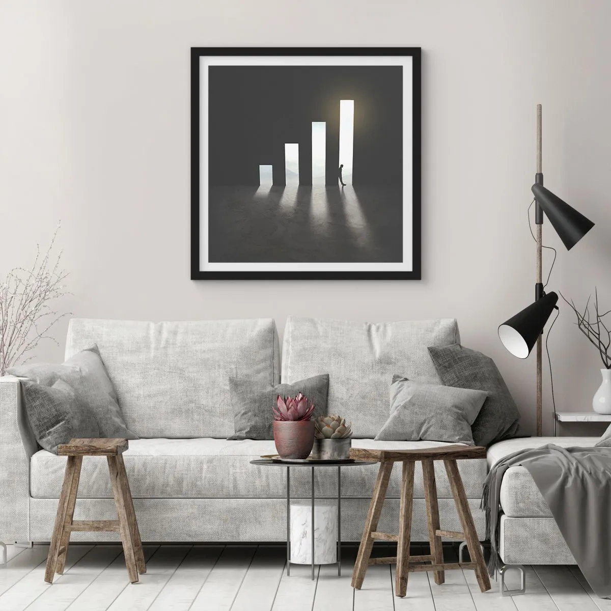 Affiche dans un cadre noir - Poster - Succès – impression - 30x30 cm