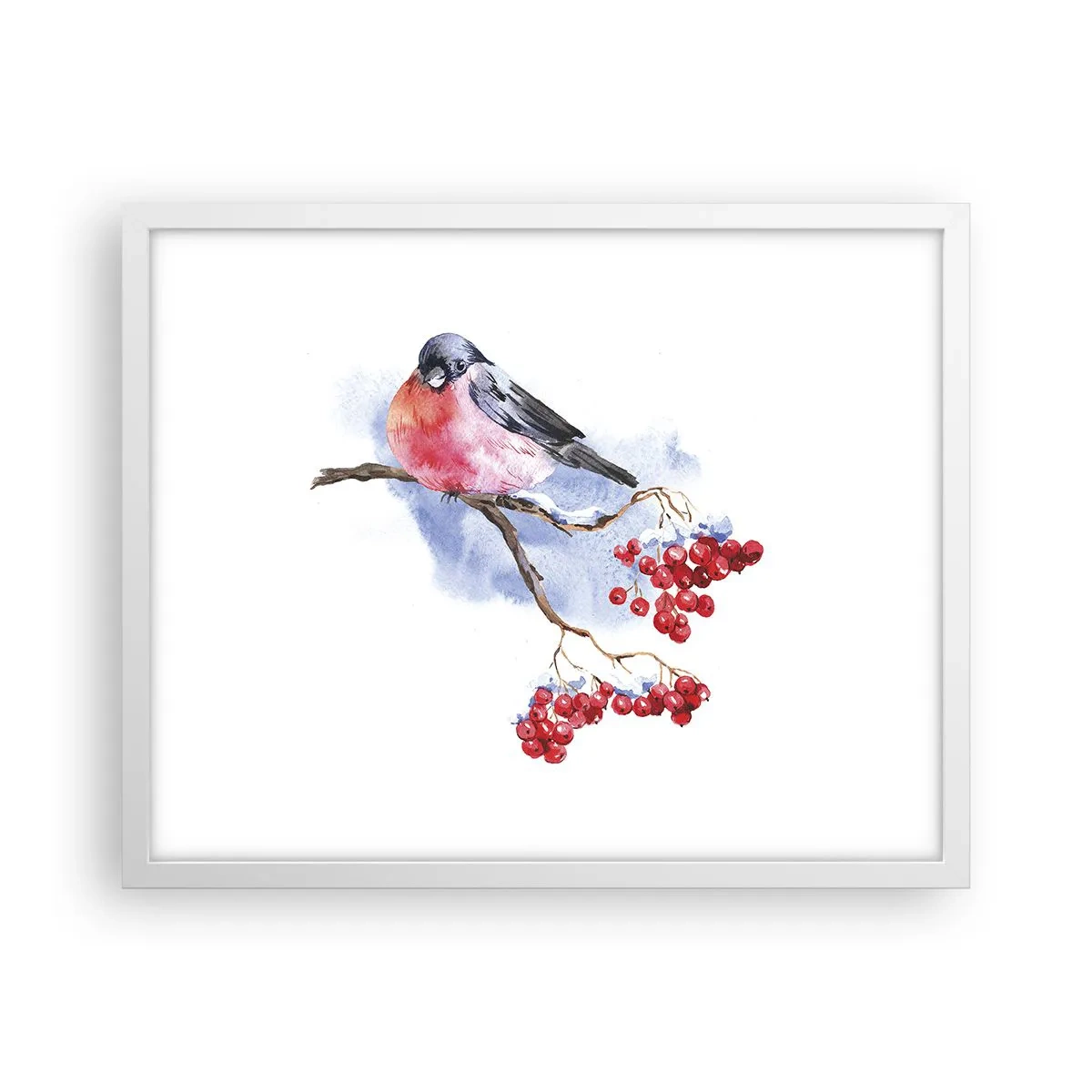 Affiche dans un cadre blanc - Poster - L'hiver en couleurs - 50x40 cm