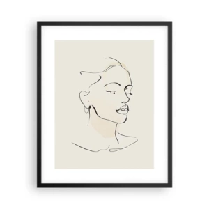 Affiche dans un cadre noir - Poster - Une ligne certaine - 40x50 cm