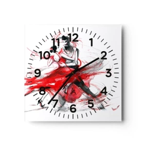 Horloge murale - Pendule murale - Tango - le rythme de la passion - 40x40 cm