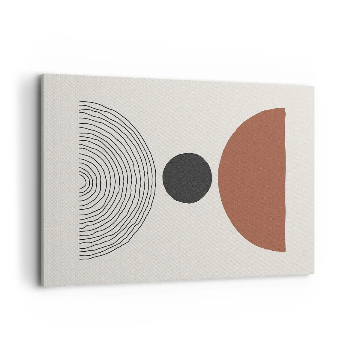 Impression sur toile - Image sur toile - Figures géométriques abstraites aux couleurs chaudes - 100x70cm - Au centre de l'attention - Décoration murale moderne pour le salon et la chambre ARTTOR