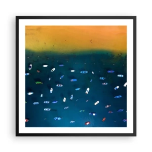 Affiche dans un cadre noir - Poster - Jeu de vacances - 60x60 cm