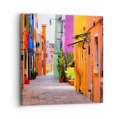 Impression sur toile - Image sur toile - Allée arc-en-ciel - 30x30 cm