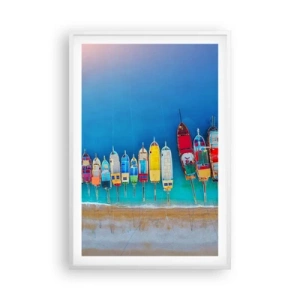 Affiche dans un cadre blanc - Poster - Une vue à vol d'oiseau - 61x91 cm