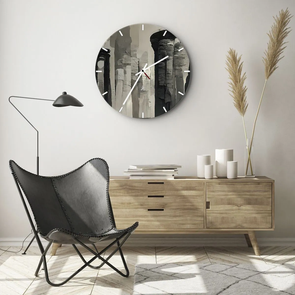 Horloge murale - Pendule murale - La majesté de l'Antiquité - 40x40 cm