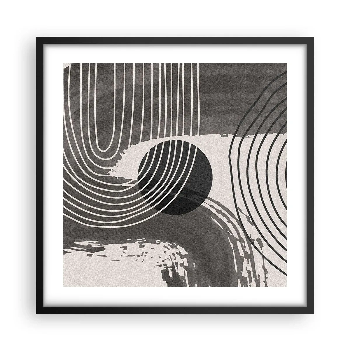 Affiche dans un cadre noir - Poster - L'ovale gagne - 50x50 cm