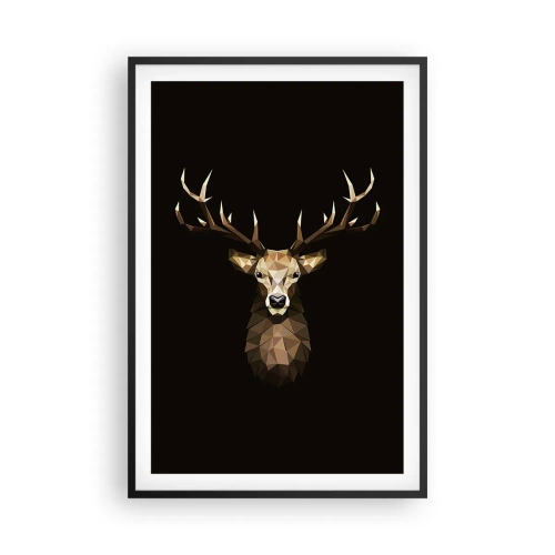 Affiche dans un cadre noir - Poster - Cerf cubique - 61x91 cm