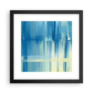 Affiche dans un cadre noir - Poster - Composition en turquoise - 30x30 cm