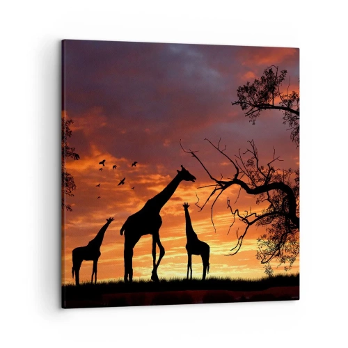 Impression sur toile - Image sur toile - Un petit dîner avec vos proches - 50x50 cm