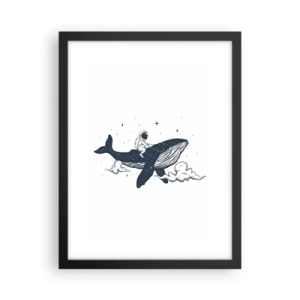 Affiche dans un cadre noir - Poster - Aventure spatiale - 30x40 cm