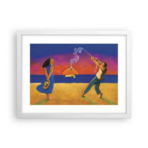 Affiche dans un cadre blanc - Poster - Plus qu'une étoile dans le ciel - 40x30 cm