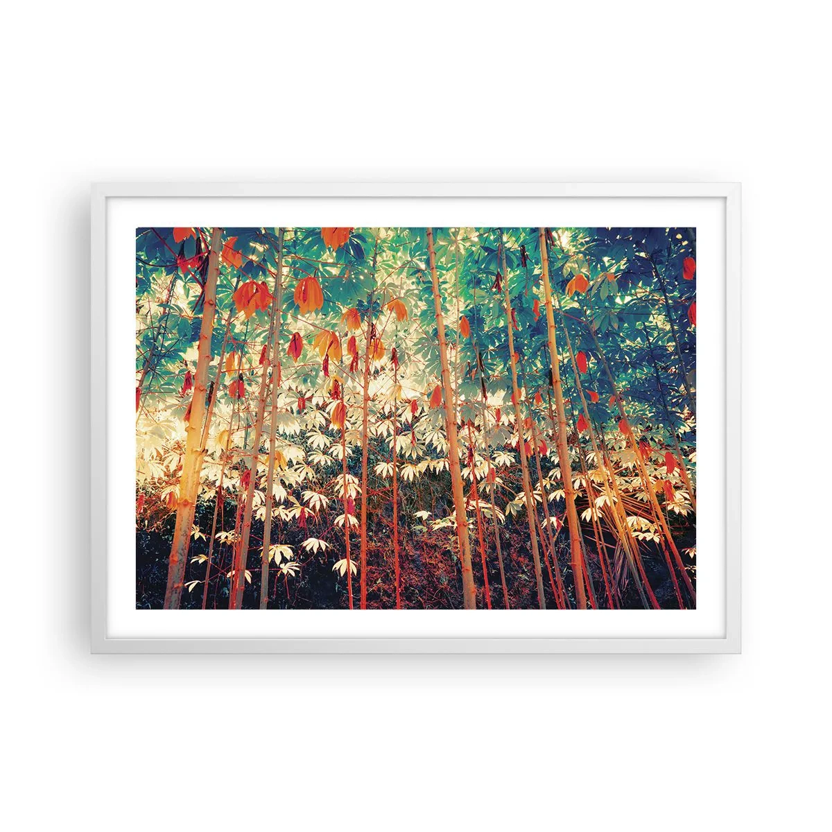 Affiche dans un cadre blanc - Poster - La vie secrète des feuilles - 70x50 cm