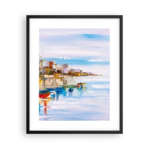 Affiche dans un cadre noir - Poster - Un havre urbain multicolore - 40x50 cm