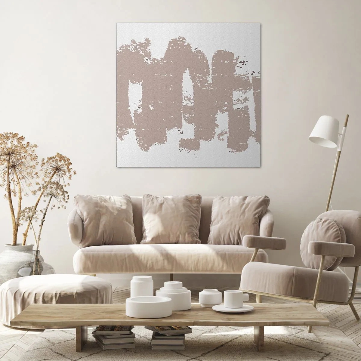 Impression sur toile - Image sur toile - Abstraction en rose tendre - 40x40 cm