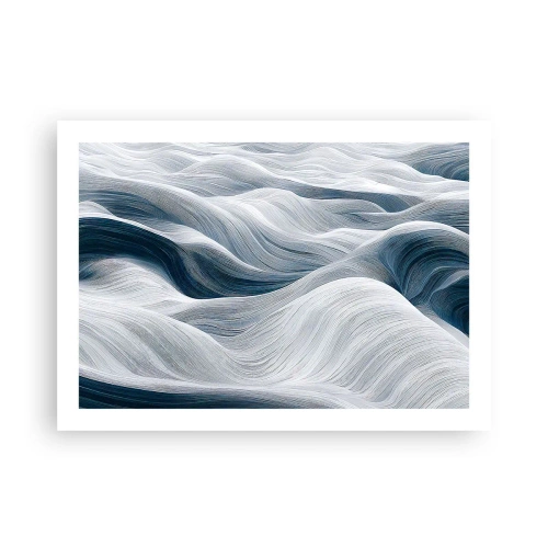 Affiche - Poster - Vagues blanches et bleues - 70x50 cm