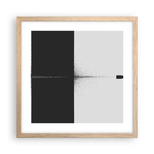 Affiche dans un chêne clair - Poster - Droit au but - 40x40 cm