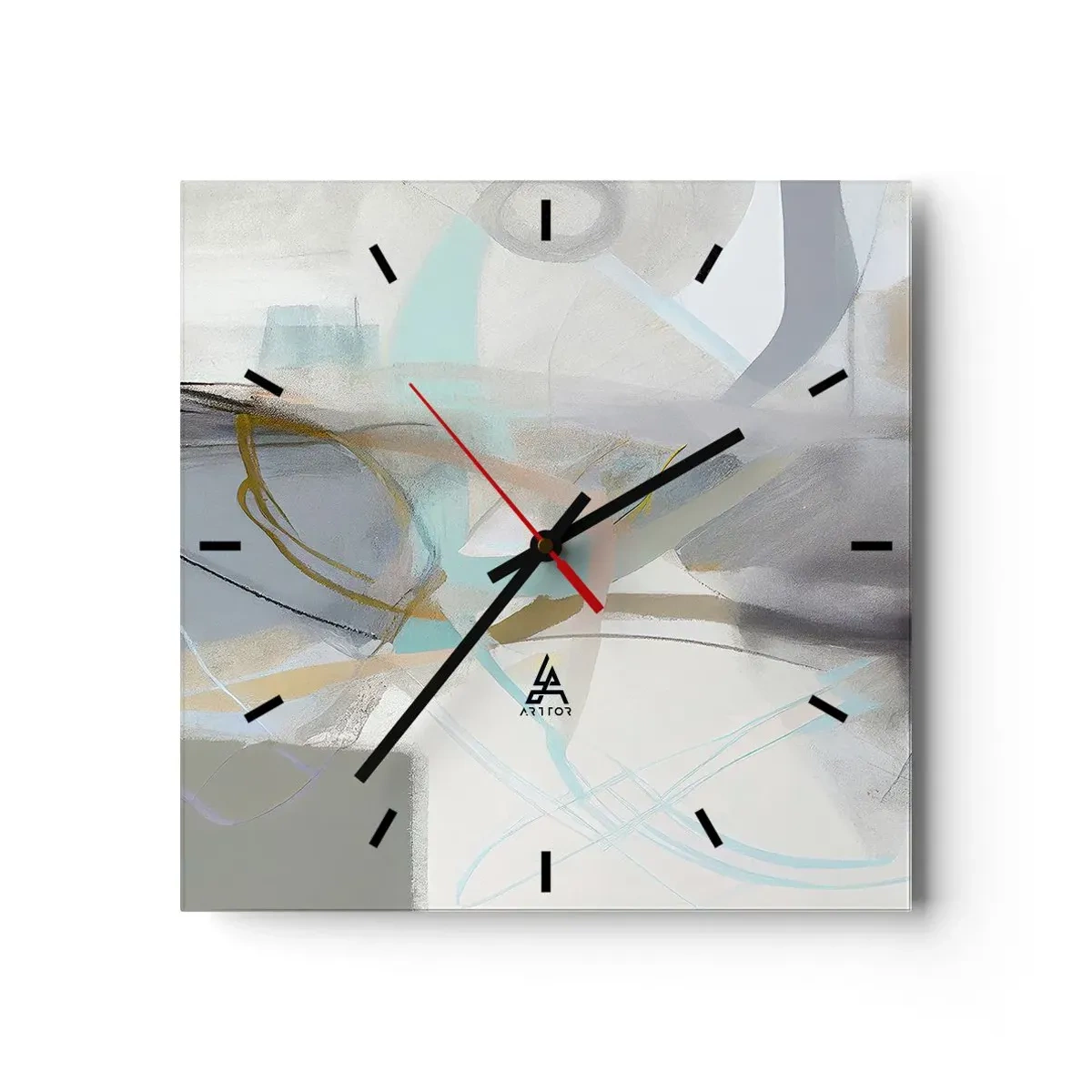 Horloge murale - Pendule murale - Abstraction brumeuse - 40x40 cm