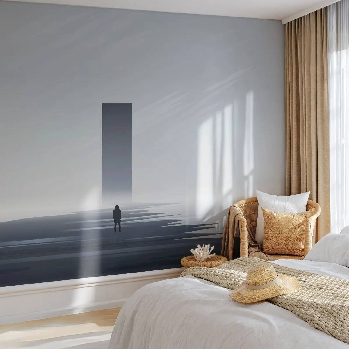 Papier Peint Photo Premium Sand - Opportunité ou menace ? - Minimalisme, Moderne, Solitude - 250x175 cm