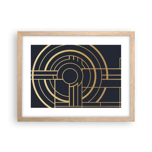 Affiche dans un chêne clair - Poster - Rotation des éléments - 40x30 cm
