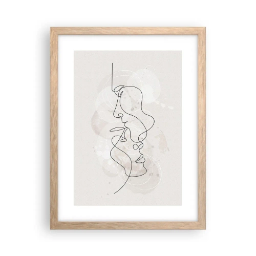 Affiche dans un chêne clair - Poster - Emmêlé dans une étreinte - 30x40 cm