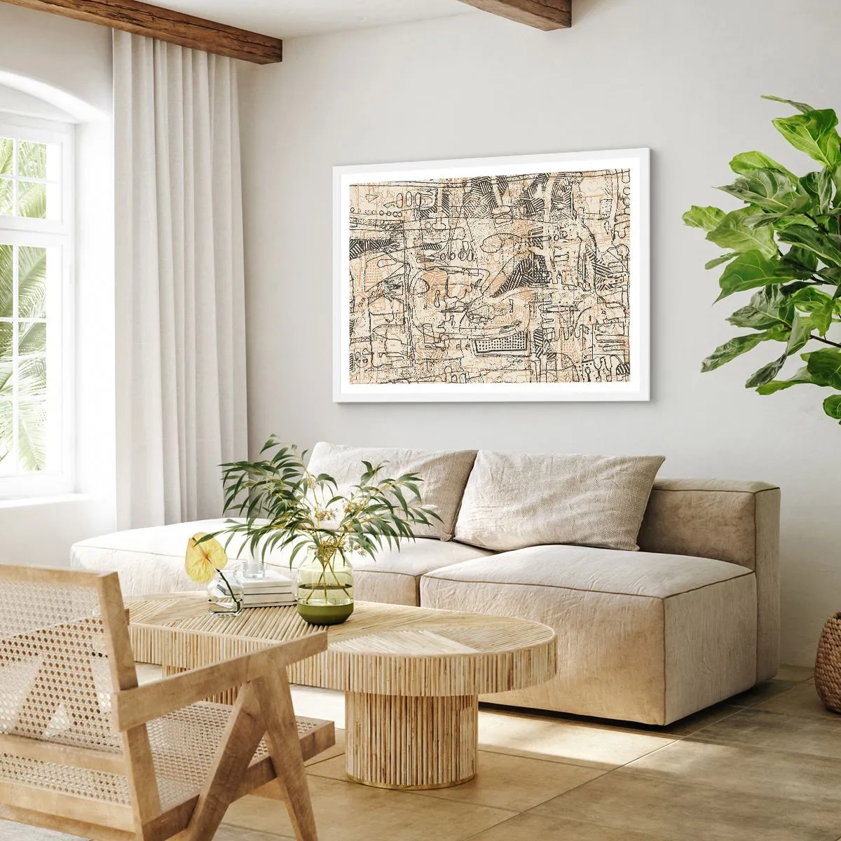 Affiche dans un cadre blanc - Poster - Il attend d'être décodé - 91x61 cm