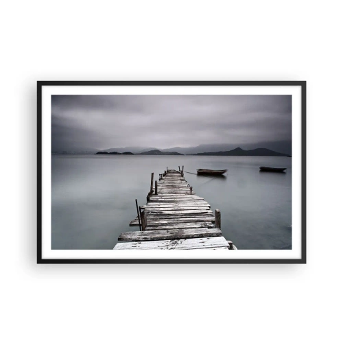 Affiche dans un cadre noir - Poster - Tu peux partir demain - 91x61 cm