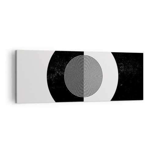 Impression sur toile - Image sur toile - Motif graphique contrasté noir et blanc - 140x50cm - Harmonie de noir et blanc - Décoration murale moderne pour le salon et la chambre ARTTOR