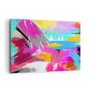 Impression sur toile - Image sur toile - Abstraction dynamique aux couleurs intenses - 120x80cm - Maz, maz, maz encore une fois - Décoration murale moderne pour le salon et la chambre ARTTOR