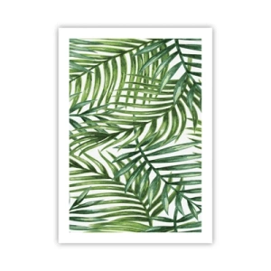 Affiche - Poster - Palmiers dans un motif botanique minimaliste - 50x70cm - Sous la canopée verte - Décoration murale moderne pour le salon et la chambre ARTTOR