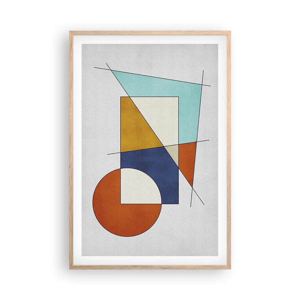 Affiche dans un chêne clair - Poster - Abstraction : plaisir moderniste - 61x91 cm