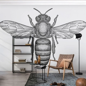 Papier Peint Autocollant Deluxe Sticker - Portrait d'insecte - Abeille, Insecte, Minimaliste - 450x315 cm