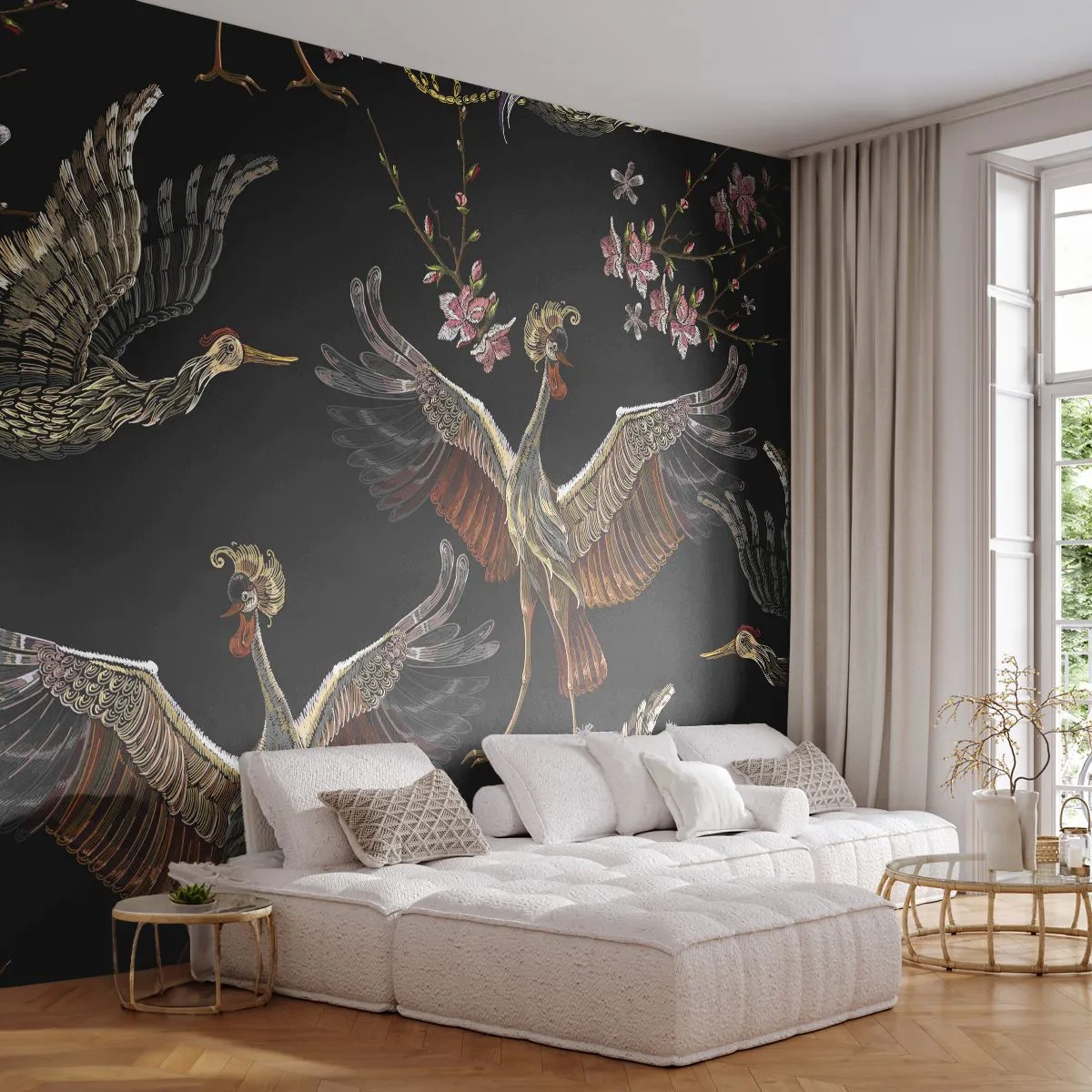 Papier Peint Autocollant Deluxe Sticker - Un oiseau de conte de fées - Abstraction, Oiseau, Graphique - 350x256 cm