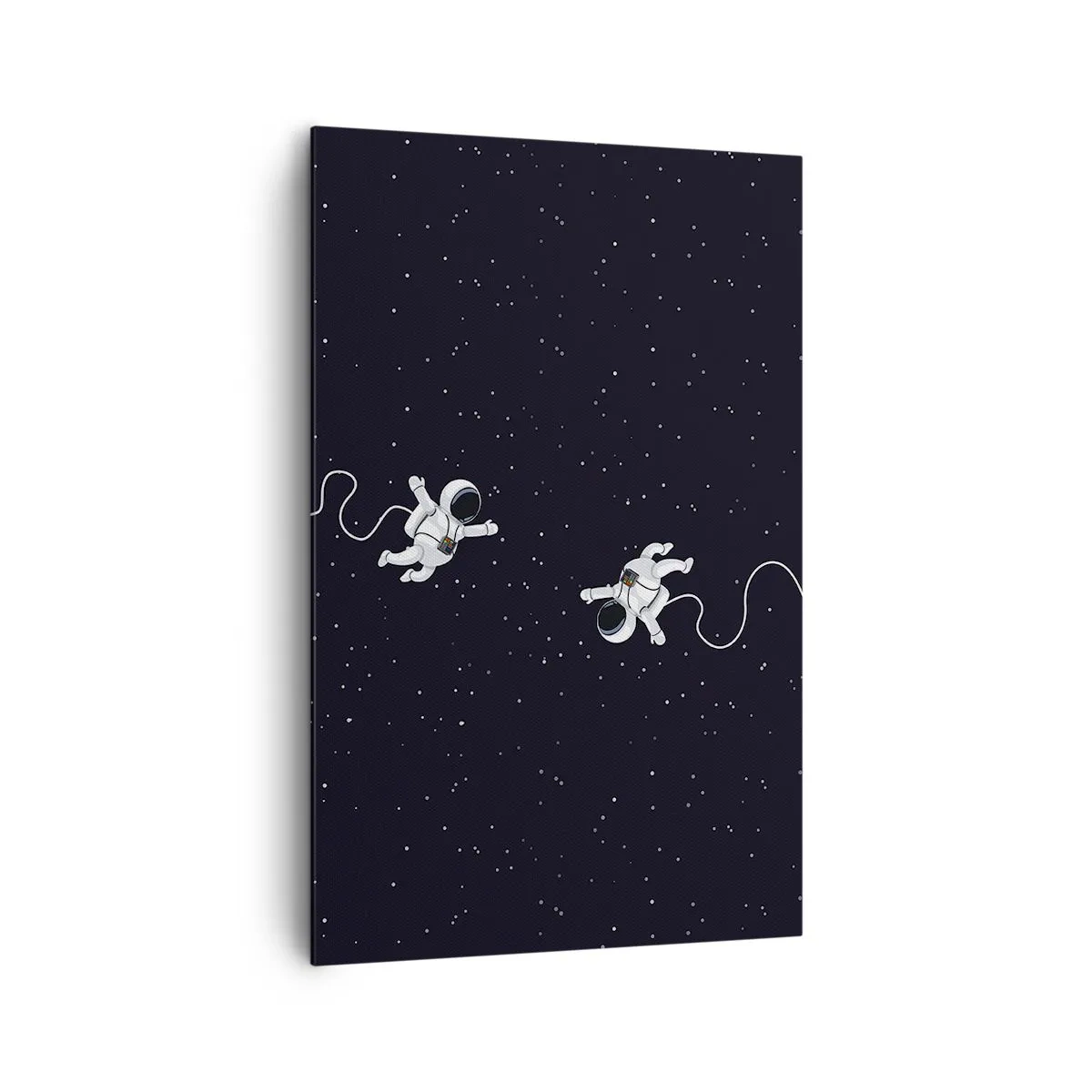 Impression sur toile - Image sur toile - Des astronautes flottant dans l'espace sur fond d'étoiles - 80x120cm - Sortie cosmique - Décoration murale moderne pour le salon et la chambre ARTTOR