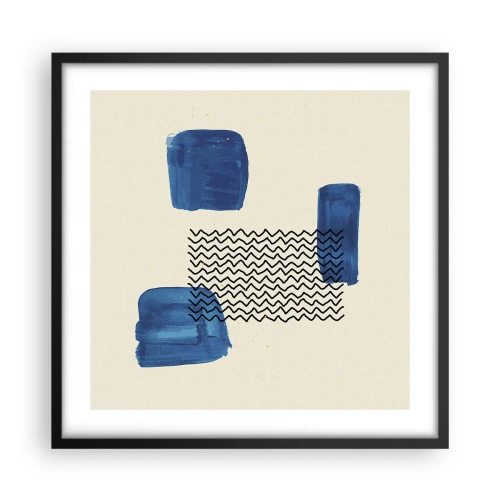 Affiche dans un cadre noir - Poster - Quatuor abstrait - 50x50 cm