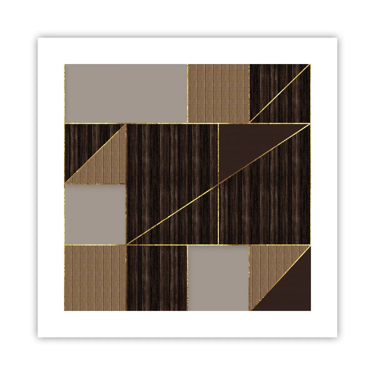 Affiche - Poster - Mozaique de bronze et d'or - 40x40 cm