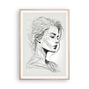 Affiche dans un chêne clair - Poster - Portrait en pensée - 70x100 cm