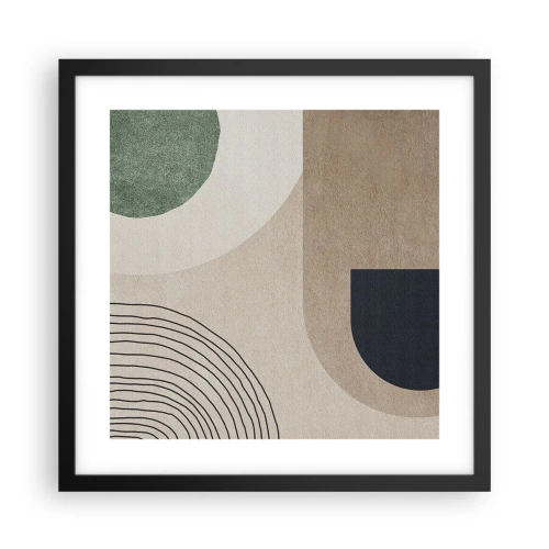 Affiche dans un cadre noir - Poster - La douceur de l'ovale - 40x40 cm