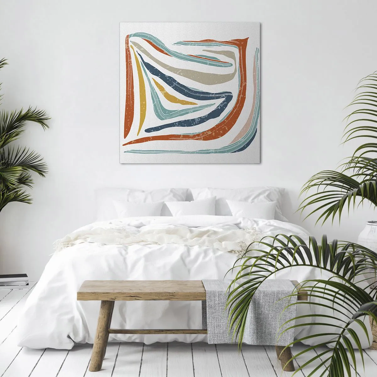 Impression sur toile - Image sur toile - Abstraction avec un sourire amical - 70x70 cm