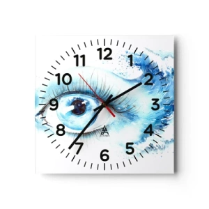 Horloge murale - Pendule murale - Plongez-vous dans le bleu du regard - 40x40 cm