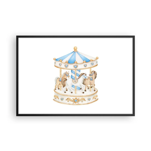 Affiche dans un cadre noir - Poster - Douce enfance - 91x61 cm