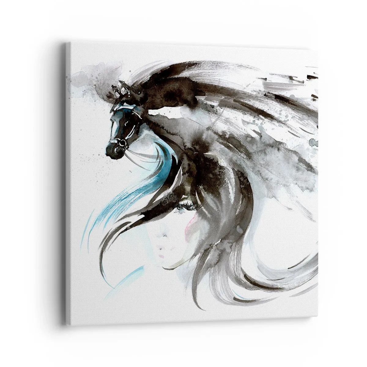 Impression sur toile - Image sur toile - Galop du prince noir - 40x40 cm