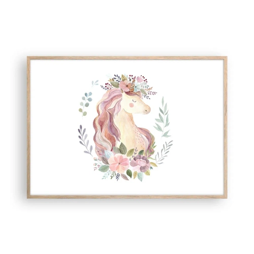 Affiche dans un chêne clair - Poster - Invitation au monde des contes de fées - 100x70 cm