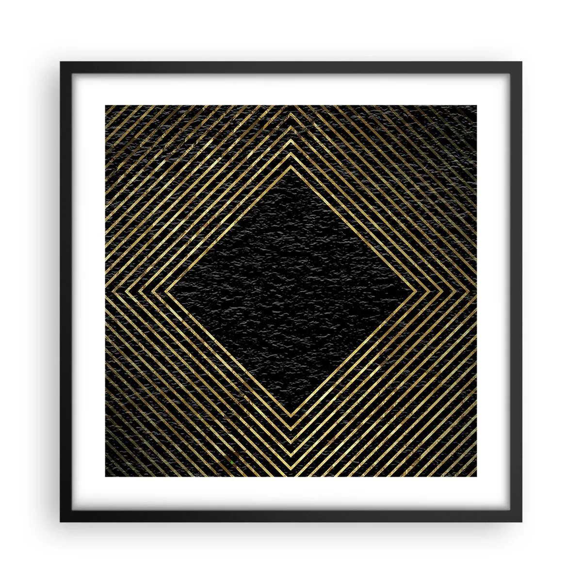Affiche dans un cadre noir - Poster - Géométrie dans un style glamour - 50x50 cm