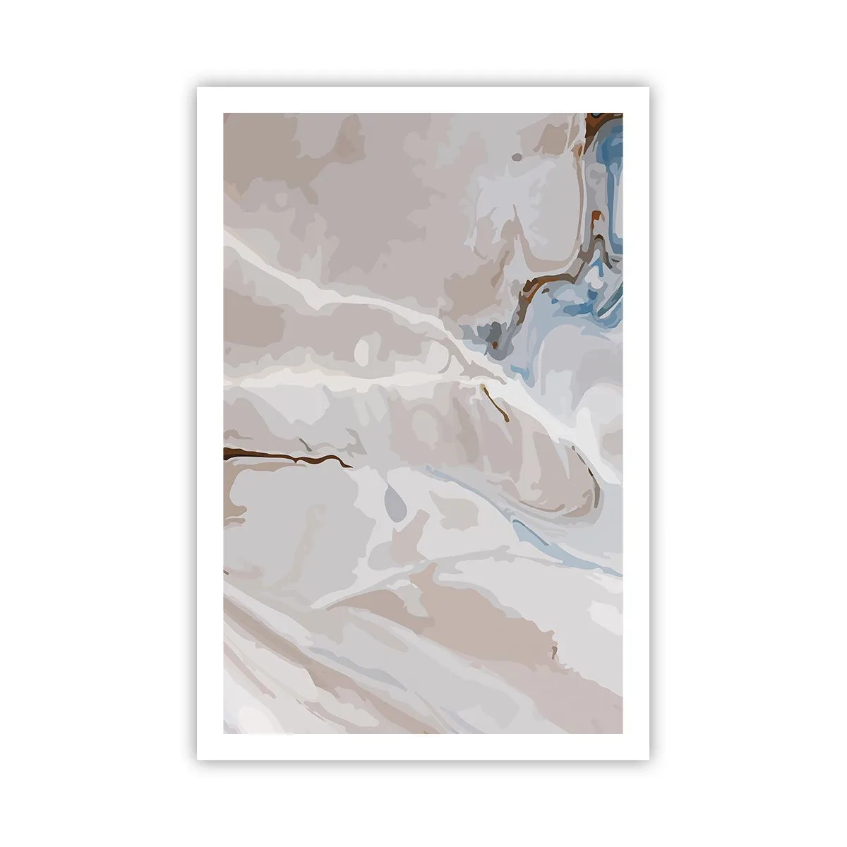 Affiche - Poster - Le bleu serpente sous le blanc - 61x91 cm