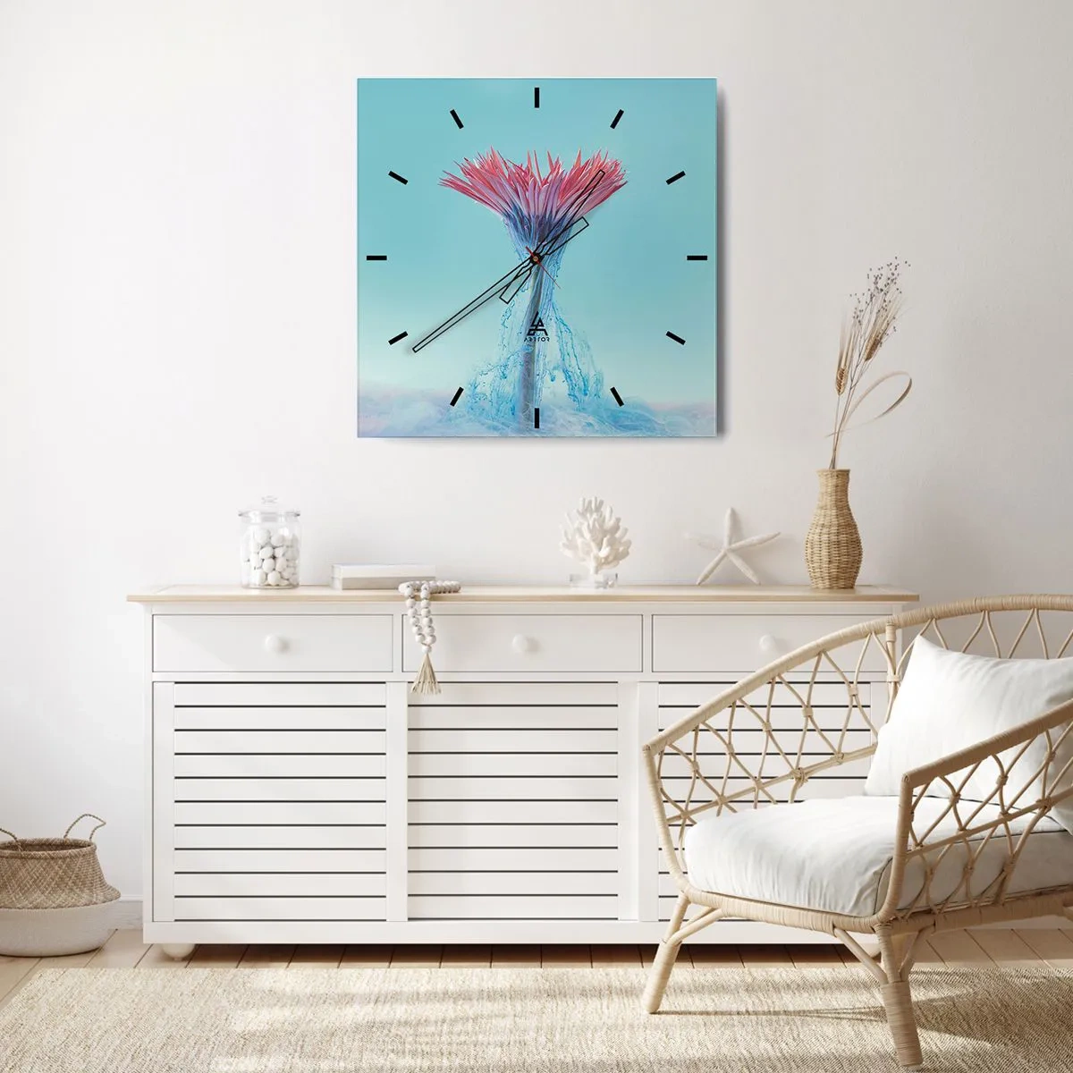 Horloge murale - Pendule murale - Dans une étreinte vivifiante - 40x40 cm