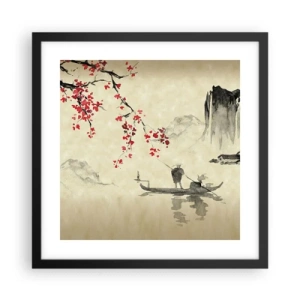 Affiche dans un cadre noir - Poster - Au pays des cerisiers en fleurs - 40x40 cm