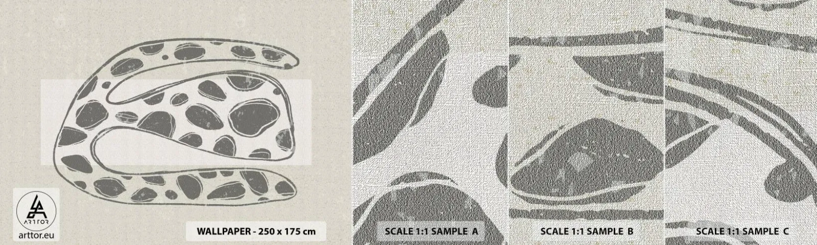 Échantillon de Papier Peint Premium Canvas - Une étrange créature - Bohème, Minimalisme, Brillant - 100x30 cm