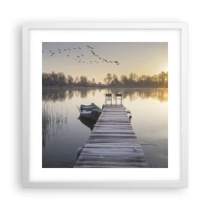 Affiche dans un cadre blanc - Poster - Je reviendrai - 40x40 cm