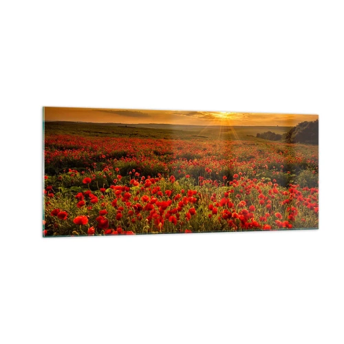 Impression sur verre - Image sur verre - Parmi les vagues des prairies bruissantes, parmi les fleurs du déluge - 100x40 cm
